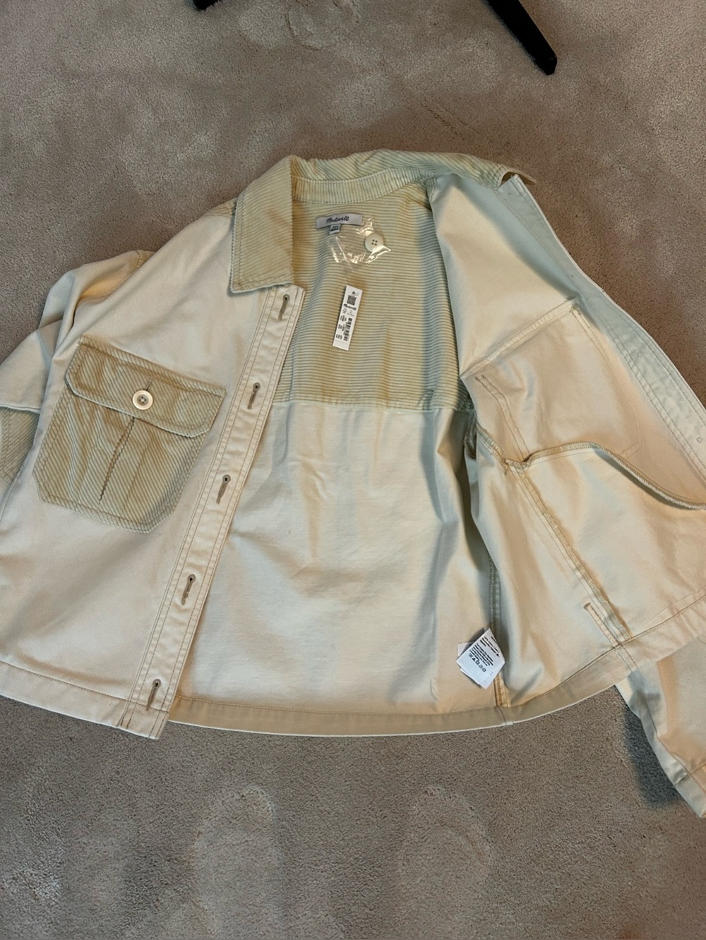 Madewell Cream Button-Front Utility Jacket - Picture 3 of 8